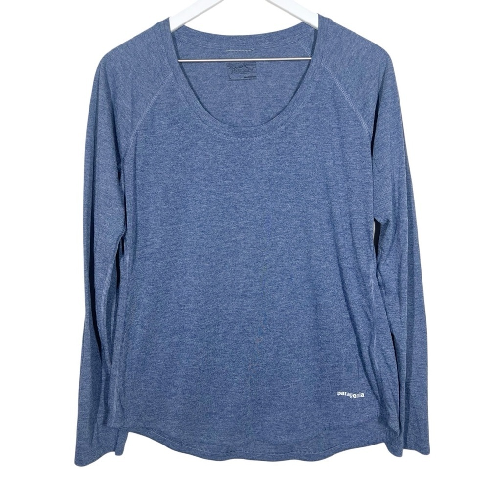 Patagonia Women’s Long Sleeves Blue Nine Trails Shirt Size Large Casual
